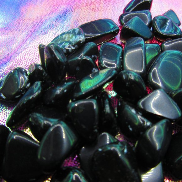 Black Obsidian Tumbled 3 Ounce Grid Set - Picture 4 of 6
